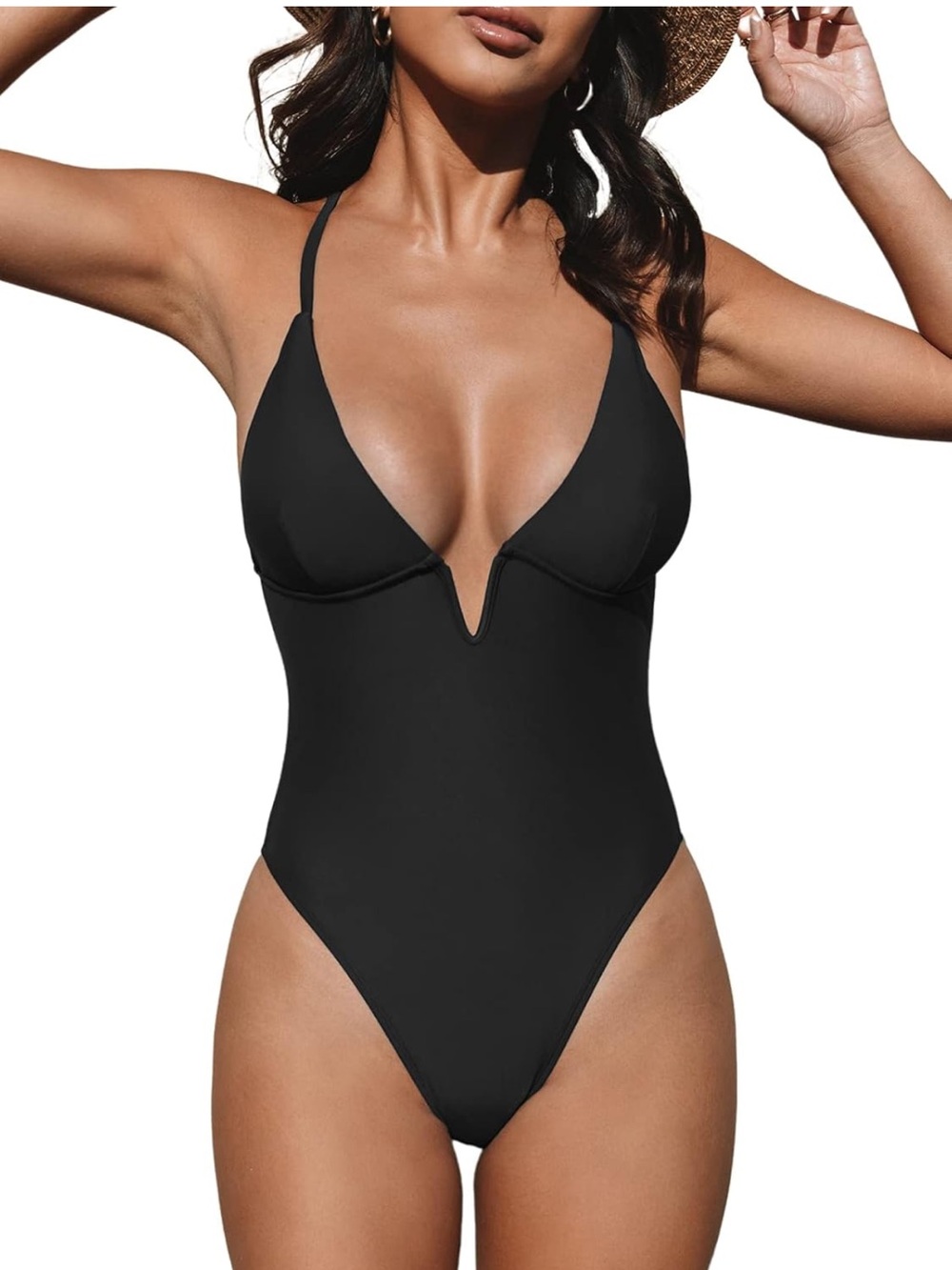Cupshe Classic Black One-Piece Swimsuit
